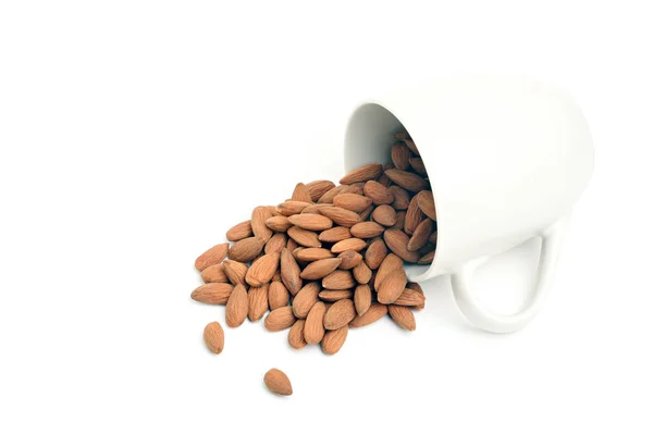 Almonds Spilt Cup — Stock Photo, Image