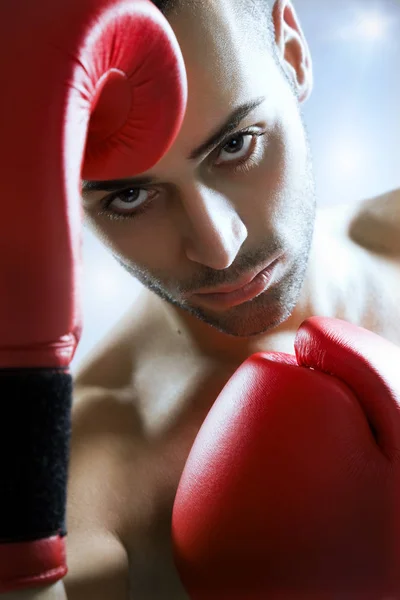 Boxeador Joven Guantes Boxeo —  Fotos de Stock