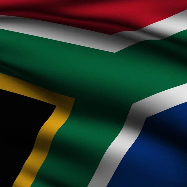 Rendered South African Square Flag — Stockfoto