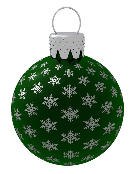 Vereinzelter Grüner Weihnachtsschmuck — Stockfoto