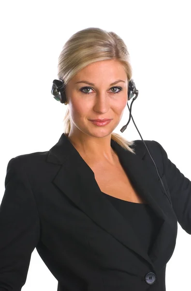Vrouw Met Headset Support Call — Stockfoto