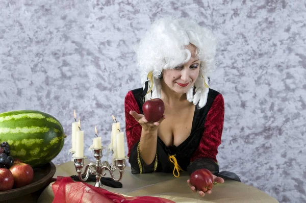 Jonge Vrouw Halloween Kostuum Met Een Heks Hoed — Stockfoto