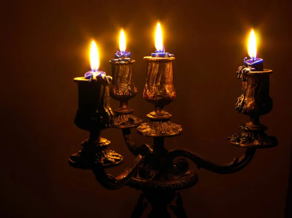 Burning Candles Night — Stock Photo, Image