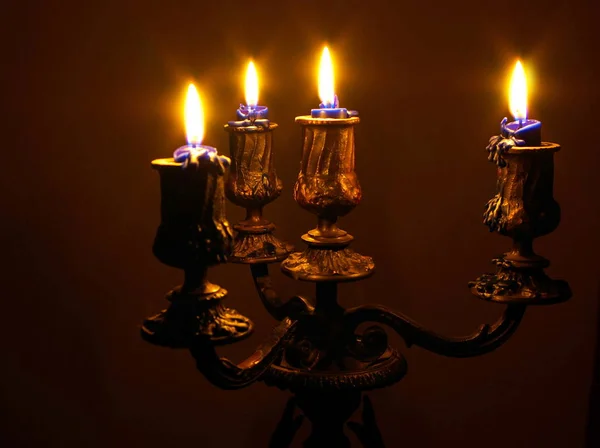 Encender Velas Noche — Foto de Stock