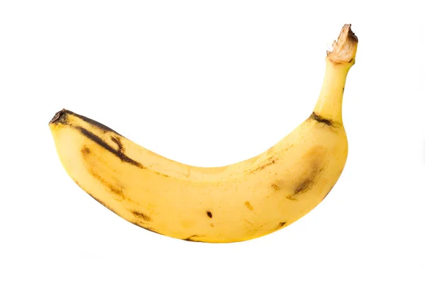 Enkele Banaan Geïsoleerd Wit — Stockfoto