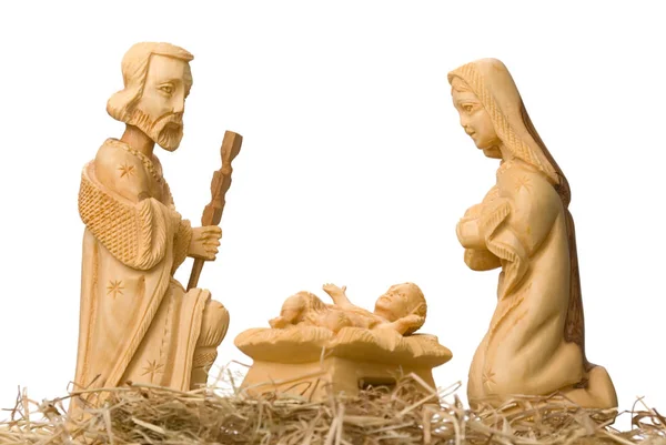 Christmas Crib Isolated White — Stock Photo, Image