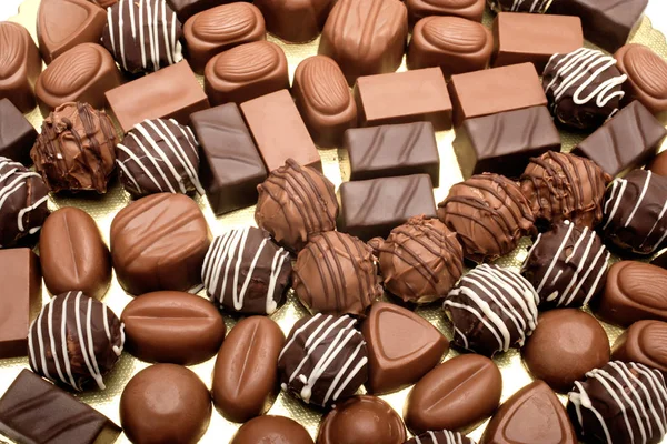 Chocolats Sur Fond Blanc — Photo