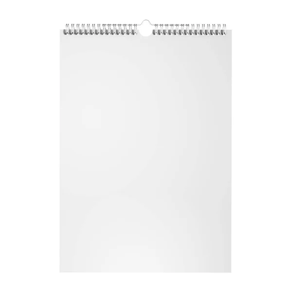 Blank White Note Paper Spiral Bound Gray Background — Stock Photo, Image