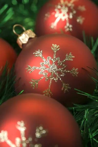 Vista Close Decorações Natal Bola Feriado — Fotografia de Stock