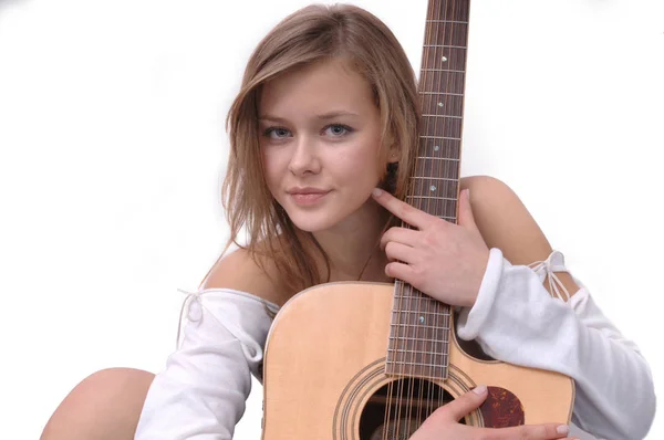 Young Girl Guitar — Stock Photo, Image