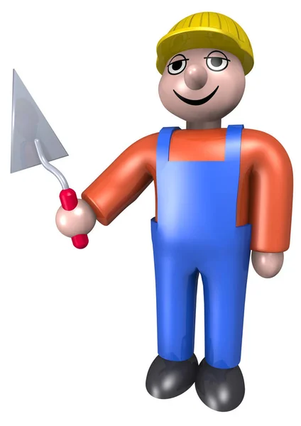 Render Cartoon Character Hammer — Stock Photo, Image