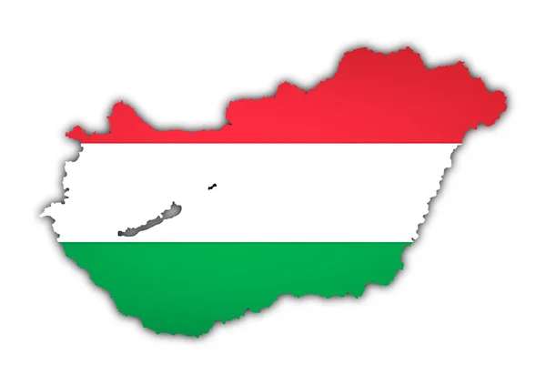 Mapa Bolívie Vlajkou Maďarska — Stock fotografie