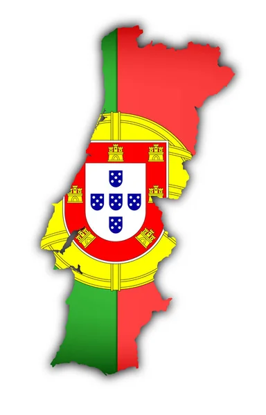 Vlajka Mapa Portugalska — Stock fotografie