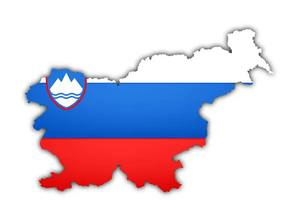 Bandera Mapa Eslovenia —  Fotos de Stock