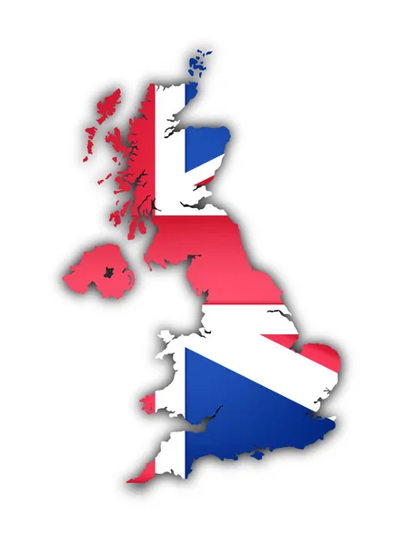 Flagge Und Karte Des Vereinigten Königreichs — Stockfoto