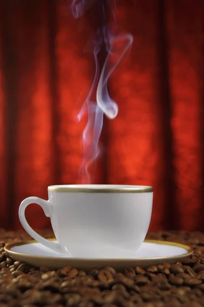 Чашка Кофе Деревянном Столе — стоковое фото