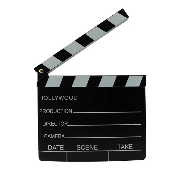 Filme Clapper Board Isolado Fundo Branco — Fotografia de Stock