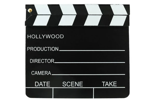 Tablero Clapper Con Tablero Clapperboard Aislado Sobre Blanco —  Fotos de Stock