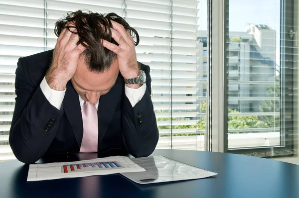 Businessman Headache Work — Stock Photo, Image