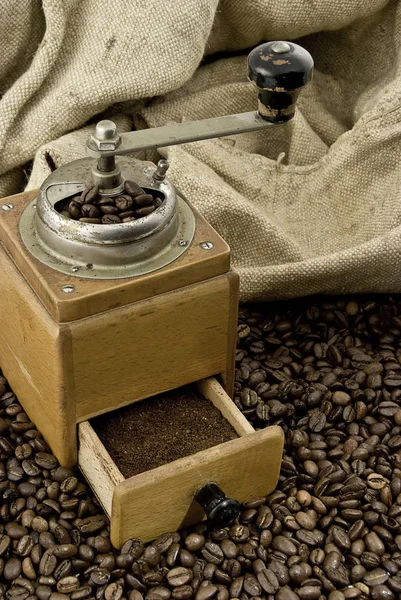 Roasted Coffee Coffee Grinder — Stock Photo, Image