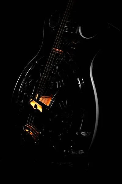 Guitarra Elétrica Fundo Preto — Fotografia de Stock