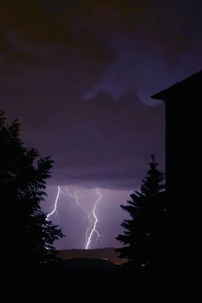 Gök Gürültülü Fırtına Aynı Zamanda Elektrik Fırtınası Veya Şimşek Fırtınası — Stok fotoğraf