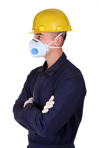 Průmyslový Muž Ochranným Oděvem — Stock fotografie