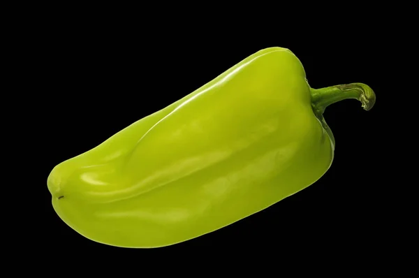 Grønn Pepper Svart Bakgrunn – stockfoto
