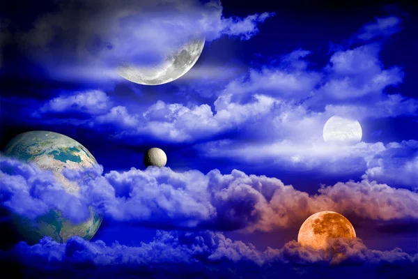 Moon Clouds Night — Stock Photo, Image