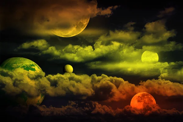 Lua Nuvens Noite — Fotografia de Stock