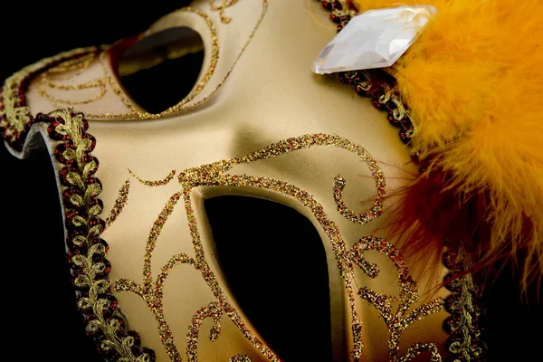 Maschera Carnevale Sfondo Nero — Foto Stock