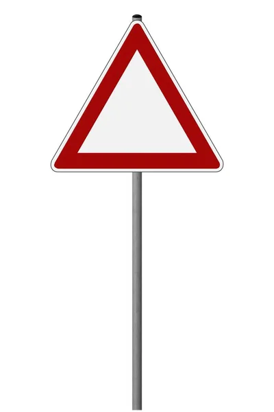 Дорожный Знак Изолирован Белом — стоковое фото