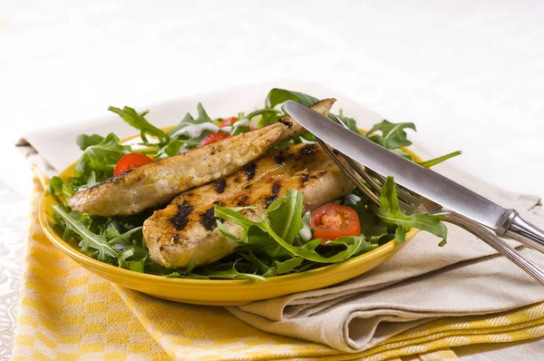 Rocket Salad Mmiit Chicken Breast — Stock Photo, Image