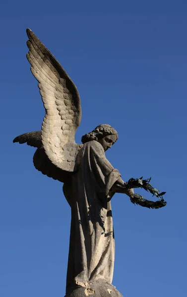 Primer Plano Estatua Vintage Forma Ángel —  Fotos de Stock