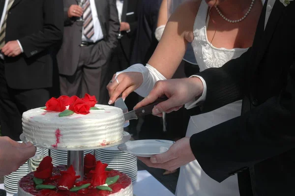 切结婚蛋糕 — 图库照片