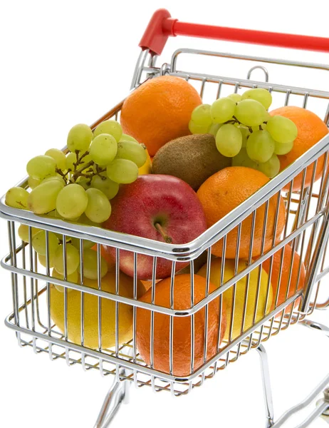 Shopping Cart Fruits Supermarket — Stock Photo, Image