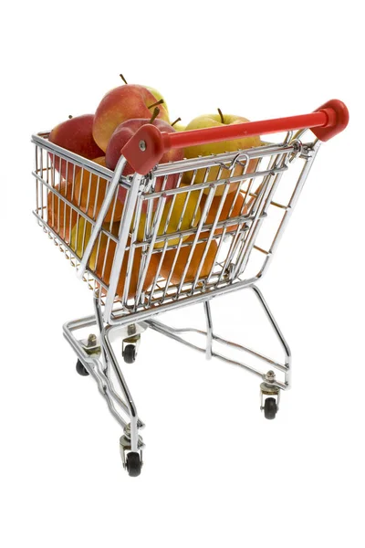 Shopping Cart Fruits Supermarket — Stock Photo, Image