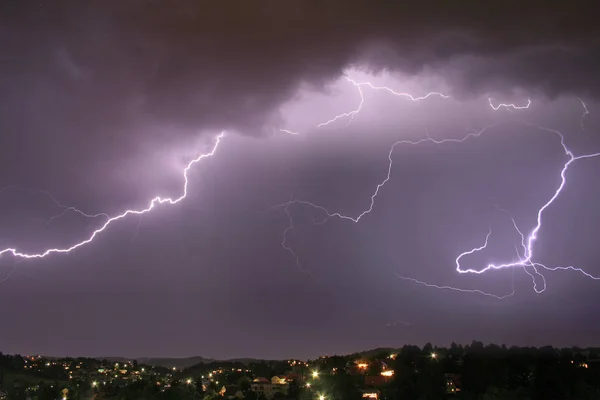 Tempestade Relâmpago Chuva Pesada — Fotografia de Stock