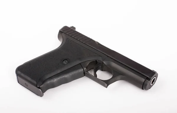 Svart Pistol Isolerad Vit Bakgrund — Stockfoto