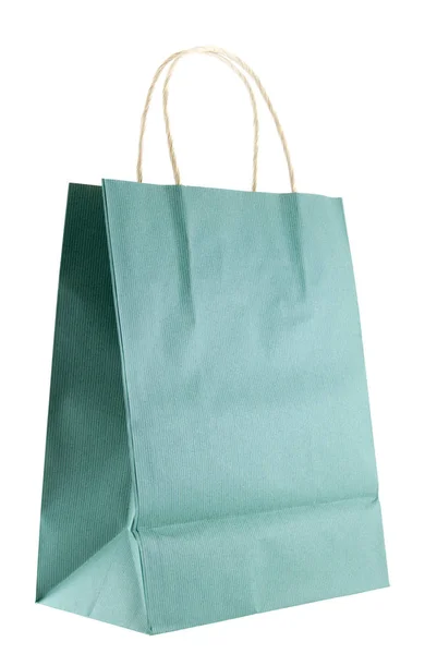 Shopping Bag Verde Isolato Bianco — Foto Stock