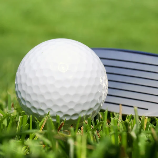 Balón Golf Conductor Hierba — Foto de Stock