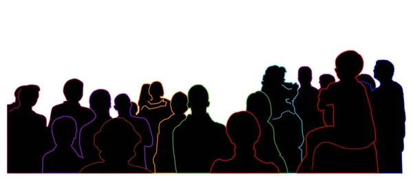 Silhouettes People Crowd World — Stock Photo, Image