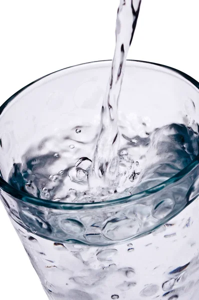 Water Splash Glass Isolated White — Stock Photo, Image