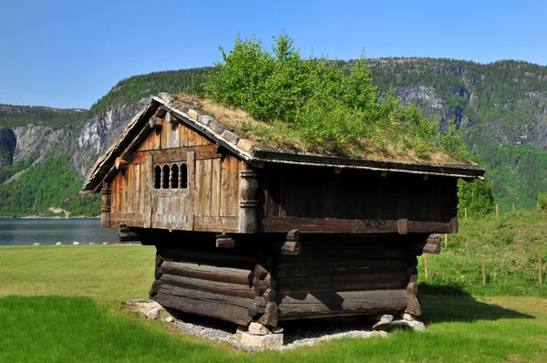 Typisches Holzhaus Norwegen Wird Ein Lagerschuppen — Stockfoto