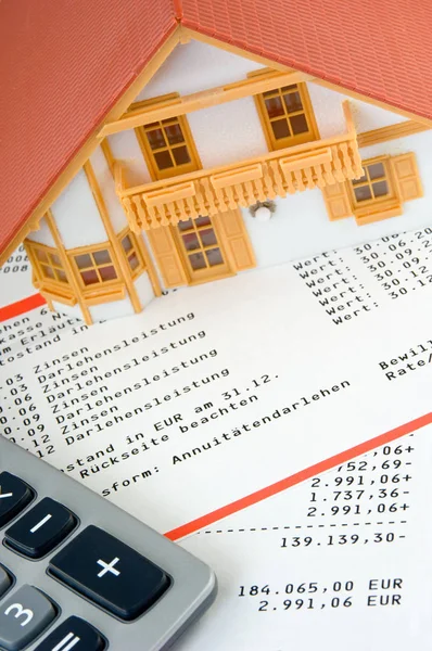 模式房屋贷款帐户摘录 — 图库照片