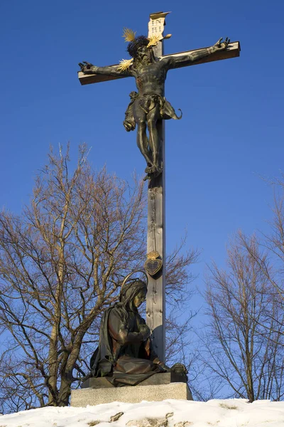 Známý Ježíšův Kříž Špatných Prstech — Stock fotografie