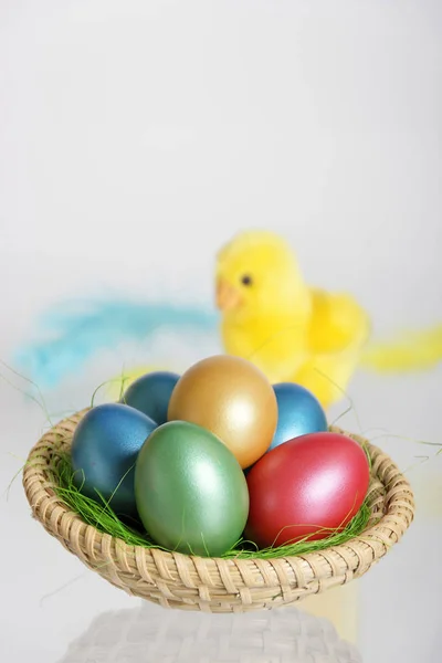 Ovos Páscoa Tradicionais Ovos Coloridos — Fotografia de Stock