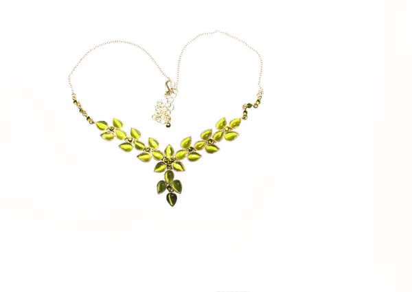 Necklace Con Forma Corazón Verde —  Fotos de Stock