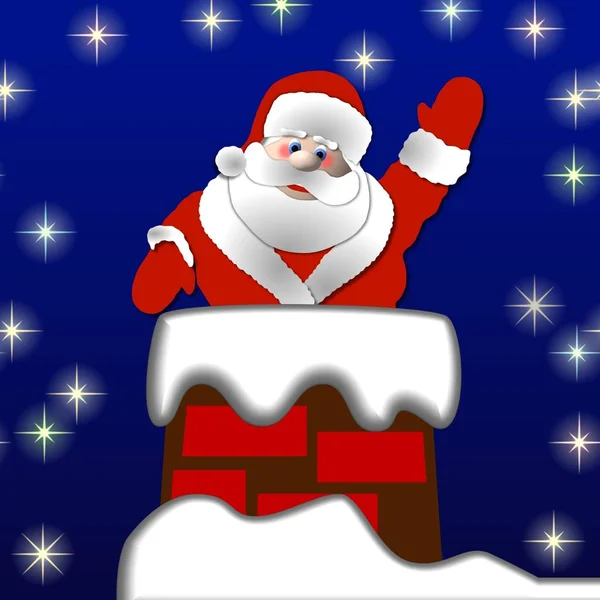 Święty Mikołaj Kominie — Zdjęcie stockowe