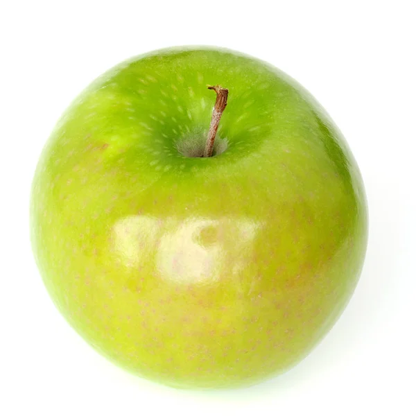 Grönt Äpple Isolerat Vitt — Stockfoto